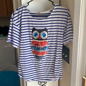 Jeweled owl shirt
